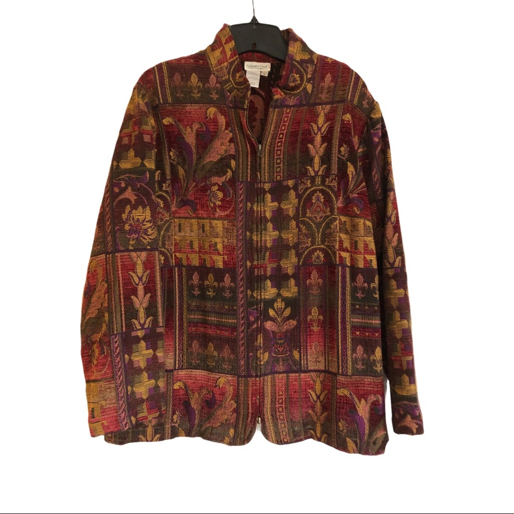 COLDWATER CREEK TAPESTRY JACKET 1X